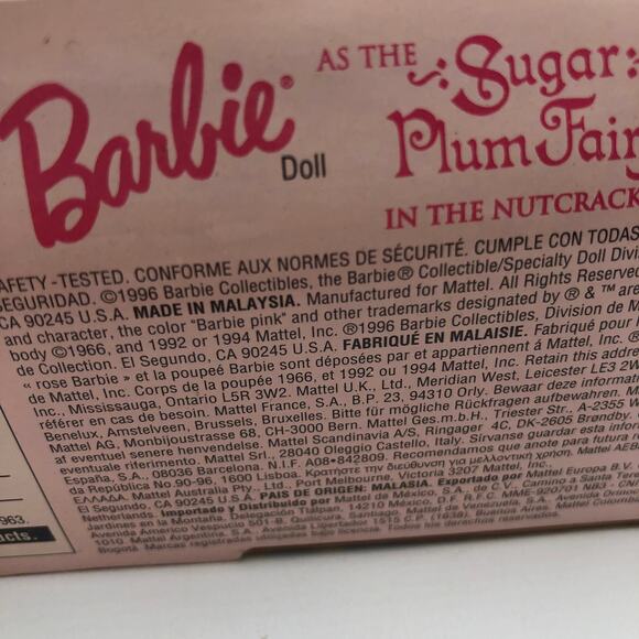 Sugar Plum Fairy Barbie Doll Nutcracker Ballerina NRFB Vintage 1996 Christmas - Picture 7 of 7